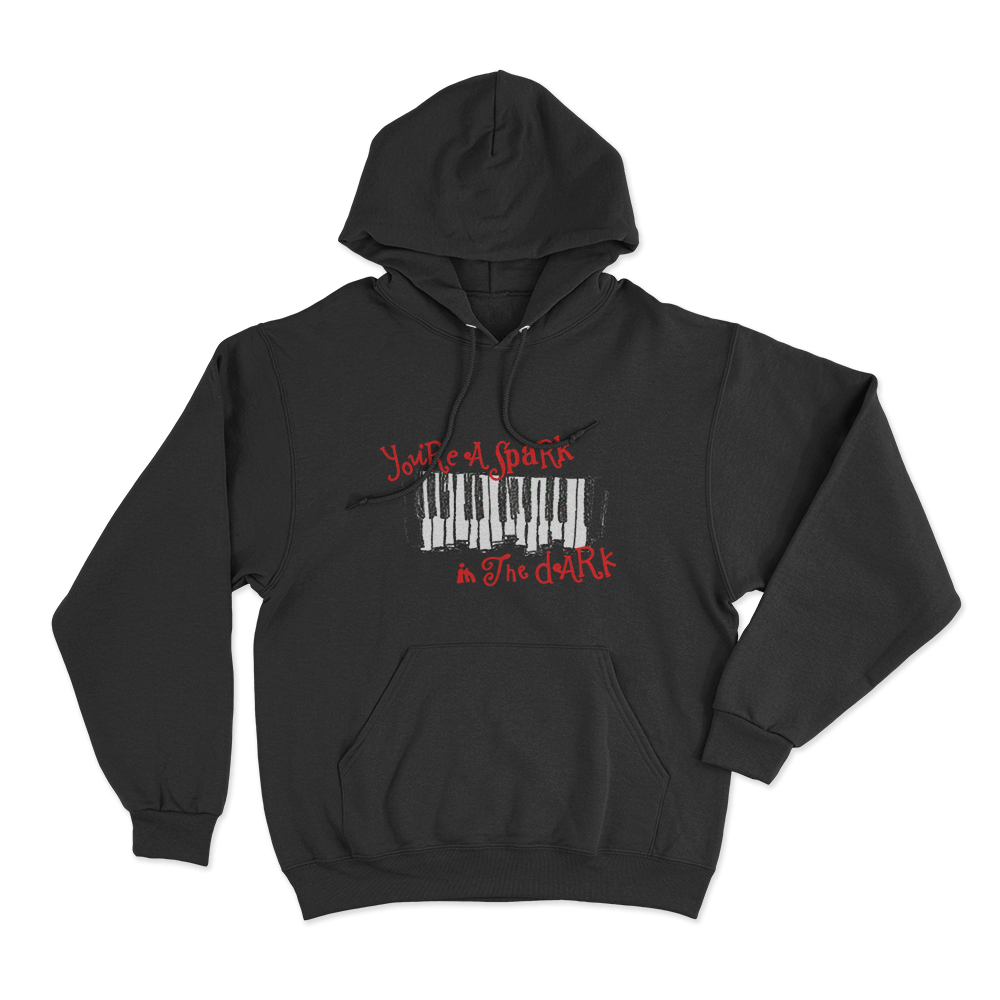 Spark In The Dark Piano Unisex Hoodie Black Spark In The Dark Piano Unisex Hoodie Black