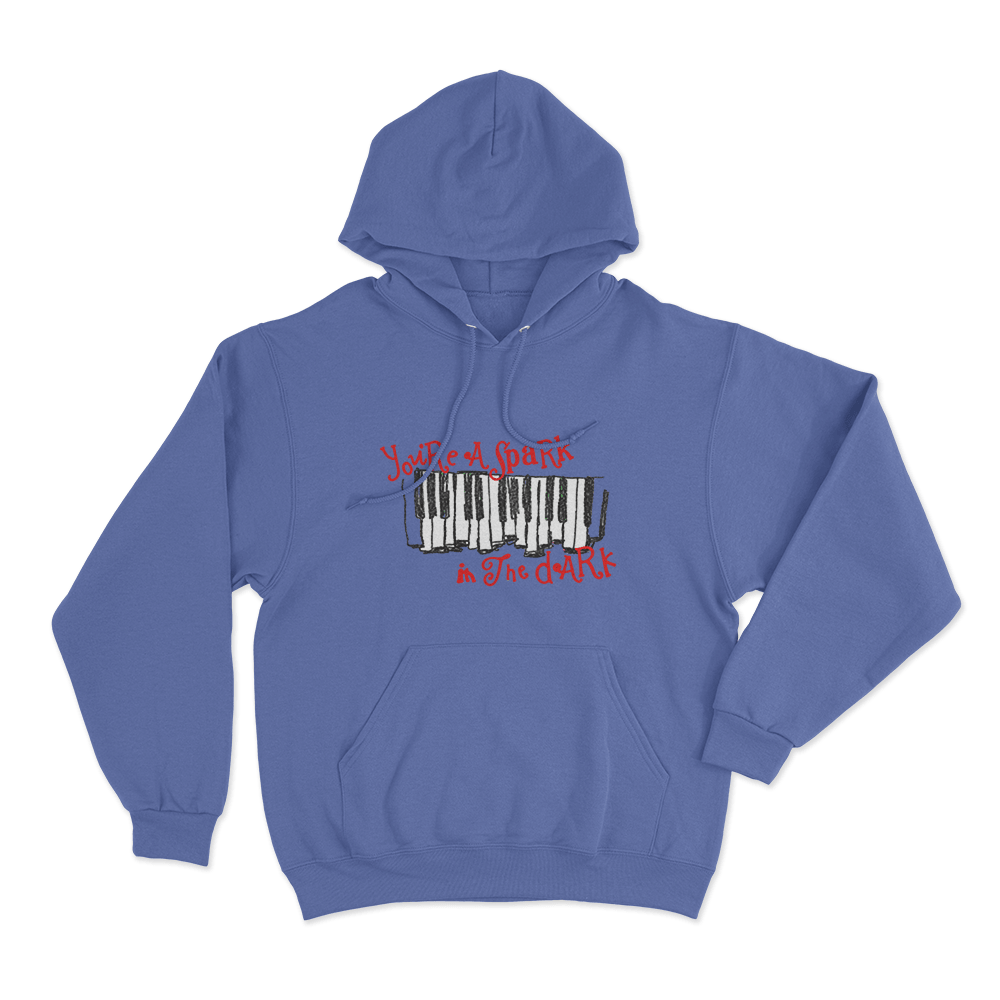 Spark In The Dark Piano Unisex Hoodie Blue Spark In The Dark Piano Unisex Hoodie Blue