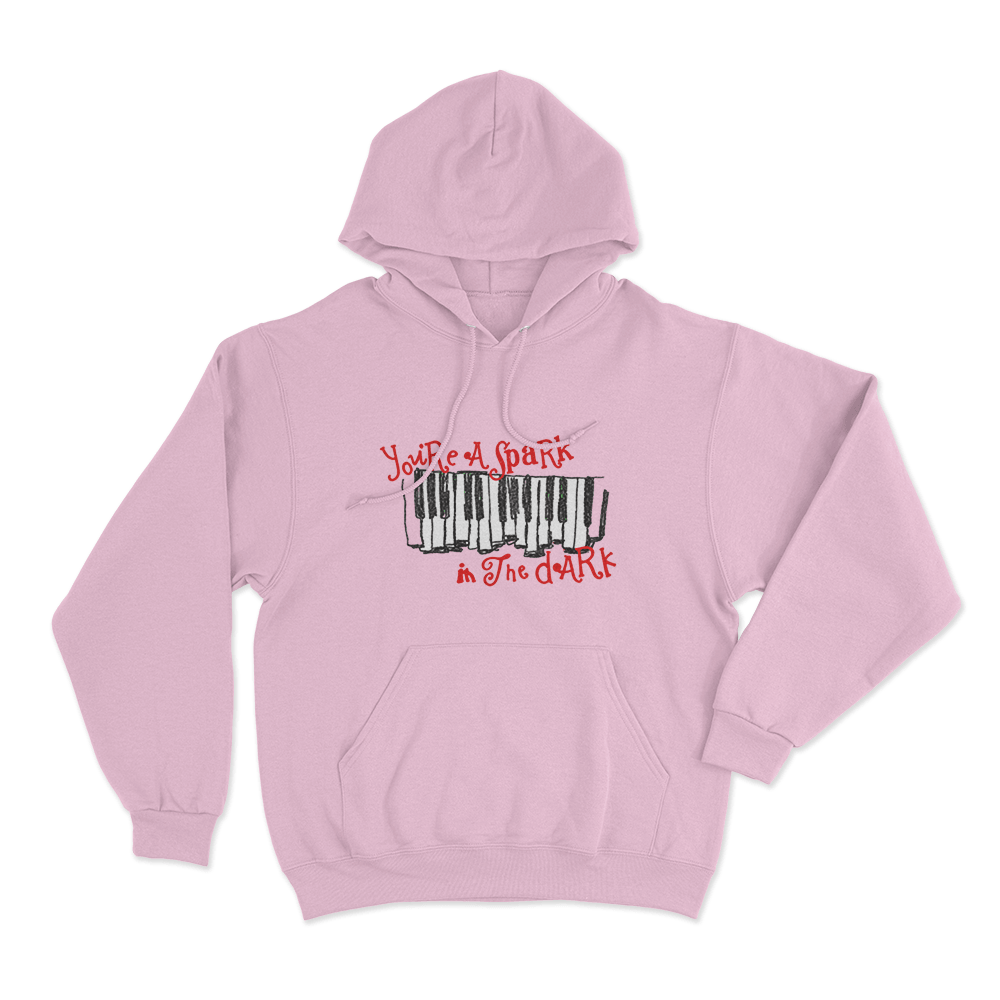 Spark In The Dark Piano Unisex Hoodie Pink Spark In The Dark Piano Unisex Hoodie Pink