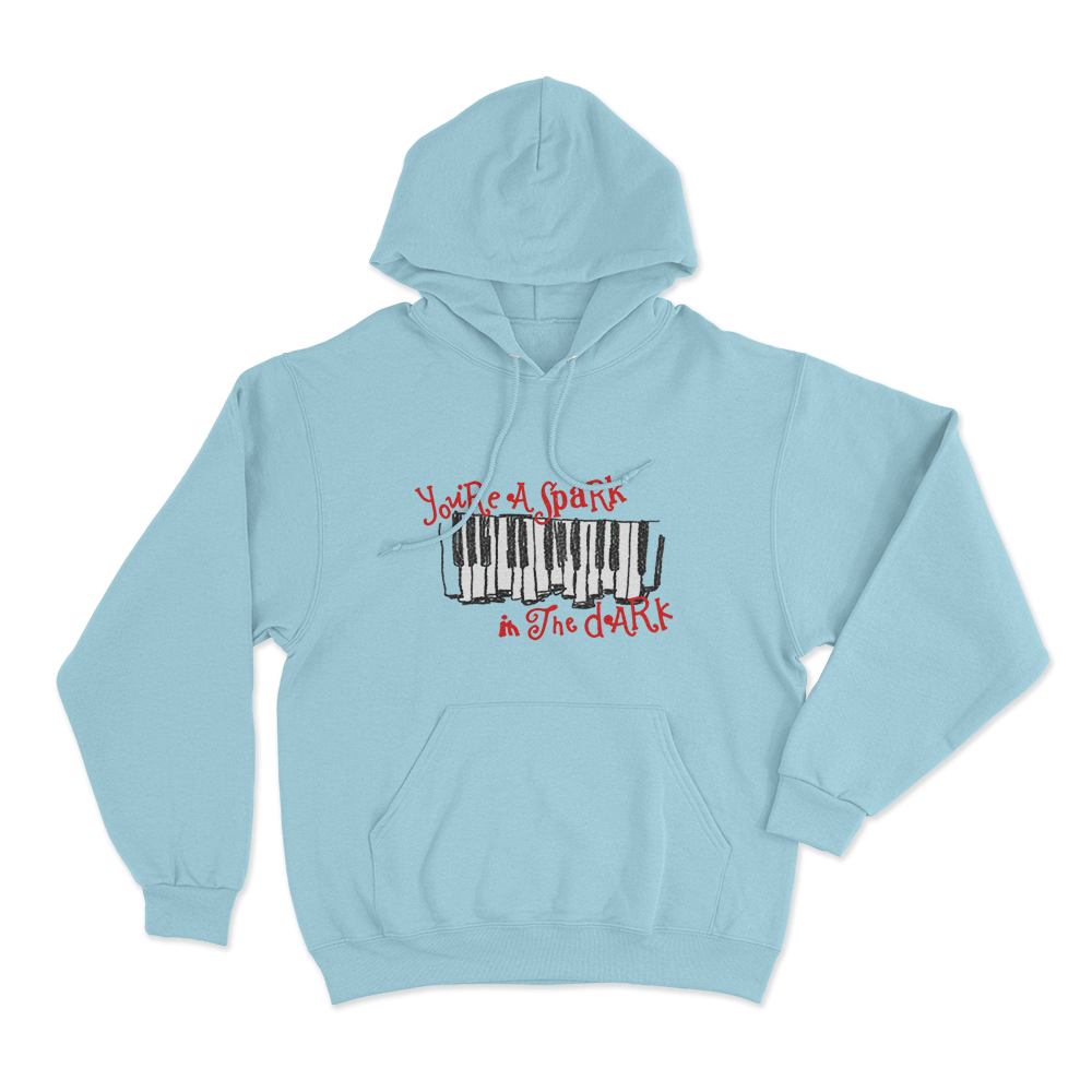 Spark In The Dark Piano Unisex Hoodie Sky Blue Spark In The Dark Piano Unisex Hoodie Sky Blue