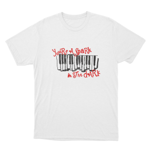 Spark In The Dark Piano Unisex T Shirt White